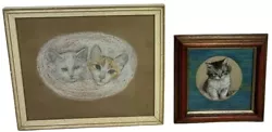 Buy Two Vintage (After Louis Wain) Watercolour & Pastel Cat Paintings • 45£