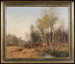 Buy Louis Japy (1840-1916) Signed French Barbizon Oil Canvas - Deer In The Forest • 173£