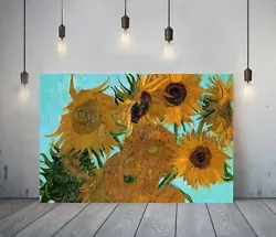Buy Van Gogh Sunflowers 1 -framed Canvas Painting Wall Art Picture Paper Print- Blue • 59.99£