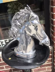 Buy Horse Head Bust Sculpture Alluminum 16.25” Tall Chrome Shine Display Steed As-is • 275.41£