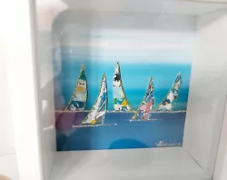 Buy Sailing Boat Picture Handmade Framed Perfect Little Coastal Gift 4x4inches • 16.99£