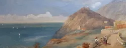 Buy Manner Of Thomas L Rowbotham Original Antique Watercolour Painting Italian Coast • 53£