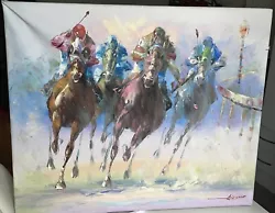 Buy Anthony Veccio Original Oil Painting Horse Racing Listed American Artist Jockey • 100£