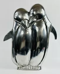Buy Mid Century Modern Large Chrome Penguins Metalwork Statue (24” Tall X 20” Wide) • 310.16£