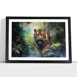 Buy Tiger Watercolour Framed Wall Art Poster Canvas Print Picture Home Painting • 16.95£