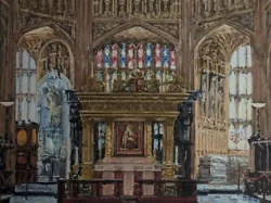 Buy Westminster Abbey The Nave Altar Interior London  16x12in Original Oil Painting • 450£
