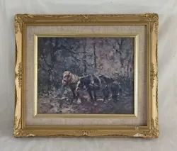 Buy Antique Or Vintage Picture Of Two Horses • 14.95£