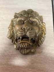 Buy Bronze Finish Lion Face Wall Hanging Plaque 3D Mask Sculpture  • 40.77£