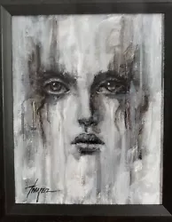 Buy Original Painting Ghost Girl Abstract Thayer Art OOAK Canvas Halloween Wall Art  • 32.62£