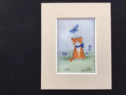 Buy Aceo Original Watercolour Painting By Toni Ginger Cat Says Hello • 7.30£