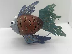 Buy Metal Art Fish Sculpture Colorful Free-Standing • 12.25£