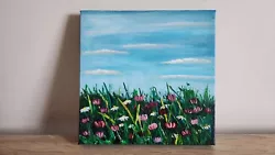 Buy Hand Painted Acrylic Painting On Canvas -FLOWER MEADOW Flower Painting Art • 10£