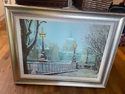 Buy Signed Rolf Harris Painting. St Paul’s Cathedral In Snow.  Good Condition • 200£