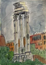 Buy Watercolour Forum Roman Rome Italy 1953 Erich Puchta 1908 - 1986 #141 • 47.02£