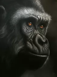Buy Original Pastel Painting - Gorilla  Fine Art Portrait - Big Cat Tiger Monkey Ape • 169£