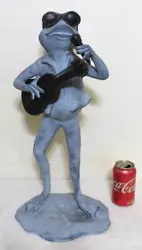Buy Frog Garden Sculpture Statue Whimsical Musician Playing Guitar Rock Star Metal • 100.94£