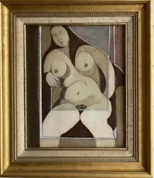 Buy ORIGINAL OIL PAINTING PICASSO PERIOD C1970 Surrealist Portrait FEMALE NUDE • 145£