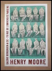 Buy Henry Moore, Original Exhibition Poster, Exhibit Galerie Berggruen, Mourlot,1957 • 582.46£