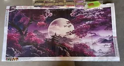Buy Large Purple Pink Moon Scen Diamond Art Painting 5D Picture Full Kit 40cm X 80cm • 8.99£