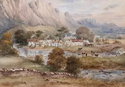 Buy Attrib James Drummond Antique Watercolour Painting Grange Village Borrowdale • 63£