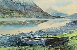 Buy RICHARD ALRED 1972 Loch Slicaghan Skye Scotland Boats Mountains Watercolour MCM • 20£