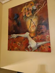 Buy Original Canvas Painting Signed Celeste Ellen Hait / Creepy Hand Vase Flower  • 88.22£