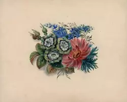 Buy BOTANICAL STILL LIFE FLOWERS STUDY - Watercolour Painting 19TH CENTURY - FLORAL • 50£