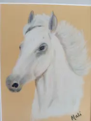 Buy White Horse Painting Original Child Bedroom • 5.99£
