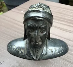 Buy Antique Bronze Small Sculpture Bust Of Dante Alighieri 19th Century Poet • 99£