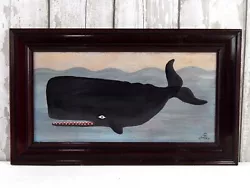 Buy Naive Whale Painting Folk Art Seaside Coast Sea In Antique 19th Century Frame B • 145£