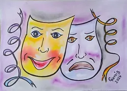 Buy * Masks 2 * Faces * Watercolor * Original Hand Painted * Unique * • 6.74£