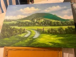Buy Signed Oil Painting On Canvas Landscape Lake 91cm 60 CM • 70£