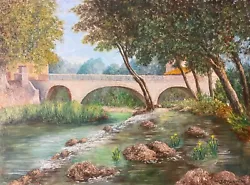Buy Brignoles Old Bridge Of Augustinians Painting Acrylic On Wood Provence France • 48.88£