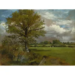 Buy Lionel Constable Tree In Meadow 1850 Painting Wall Art Canvas Print 18X24 In • 18.99£