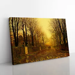 Buy Autumn Evening By John Atkinson Grimshaw Canvas Wall Art Print Framed Picture • 24.95£