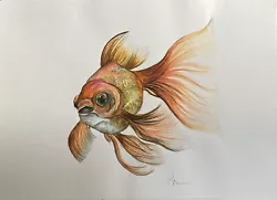 Buy Original Watercolour Painting “ Fish Swimming To Say Hello “ By AK Size A4 • 0.99£