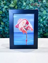 Buy Flamingo Oil Painting- Original FRAMED Realism Bird Artwork Sale Wildlife Decor • 50£