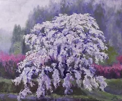 Buy Cherry Blossom Oil Painting Sakura Original Artwork Impressionistic Art 20x24 In • 190.61£