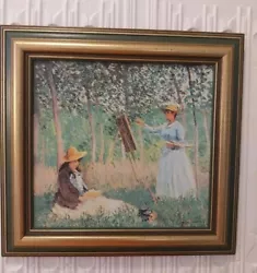 Buy Vintage Claude Monet Fields In The Woods At Girveny On Canvas Framed Painting  • 25£