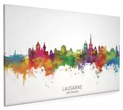 Buy Lausanne Skyline, Poster, Canvas Or Framed Print, Watercolour Painting 6704 • 14.99£