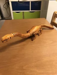 Buy Brontosaurus/Apatosaurus Hand-Carved Wood Toy Dinosaur W/Moving Parts • 27£