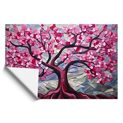 Buy Cherry Blossom Tree Cubism Framed Wall Art Poster Canvas Print Picture Painting • 18.95£