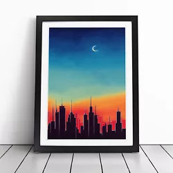 Buy Painted City Skyline No.8 Abstract Wall Art Print Framed Canvas Picture Poster • 16.95£