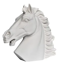 Buy Head Of Horse Sculpture Table White Marble Art Equestrian H 42cm • 303.80£