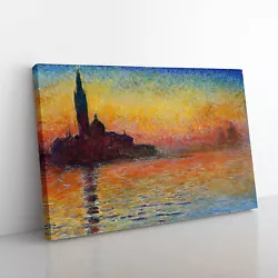 Buy San Giorgio Maggiore At Dusk By Claude Monet Canvas Wall Art Print Framed Decor • 24.95£
