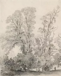 Buy FIGURE IN FOREST LANDSCAPE Antique Watercolour Painting - 19TH CENTURY • 100£
