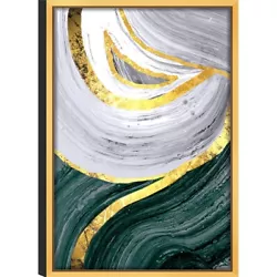 Buy Jennifer Taylor Home Gold Gray Green Abstract Art Gold Frame Wall Art 24 X 36 • 68.23£