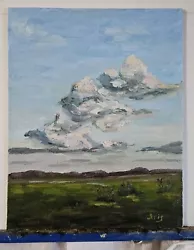Buy Original Oil Painting Landscape,  Clouds 10x8 Inches Impressionism • 55.55£