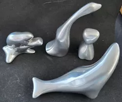 Buy Joblot 4 Hoselton Aluminium Canada Minimalist Sculpture Beaver, Seal, Goose, Cat • 50£