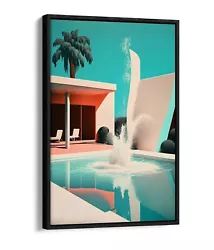 Buy Pastel Big Splash David Hockney Style -float Effect Framed Canvas Wall Art Print • 59.99£